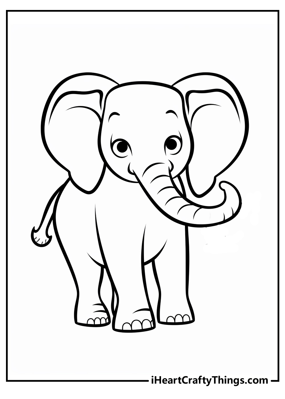 new elephant coloring printable