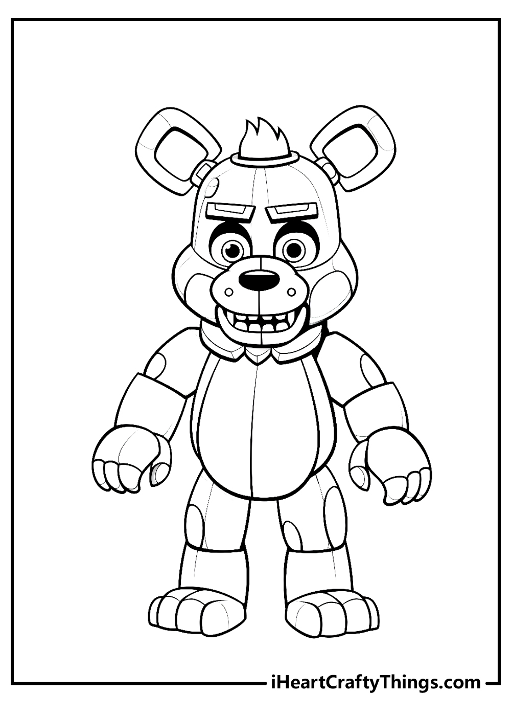 Withered Freddy FNAF Coloring Page - Free Printable Coloring Pages