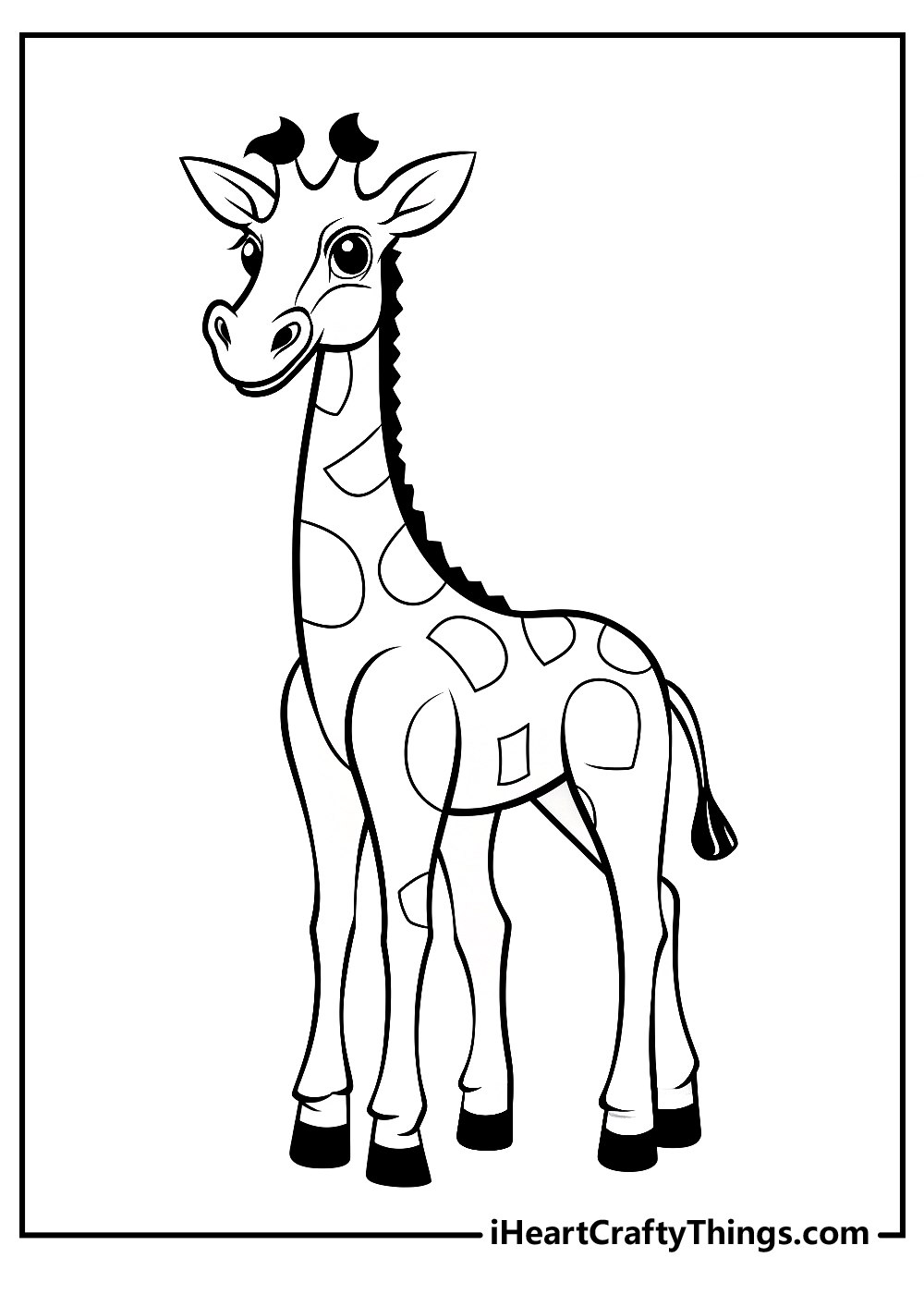 giraffe coloring printable for kids