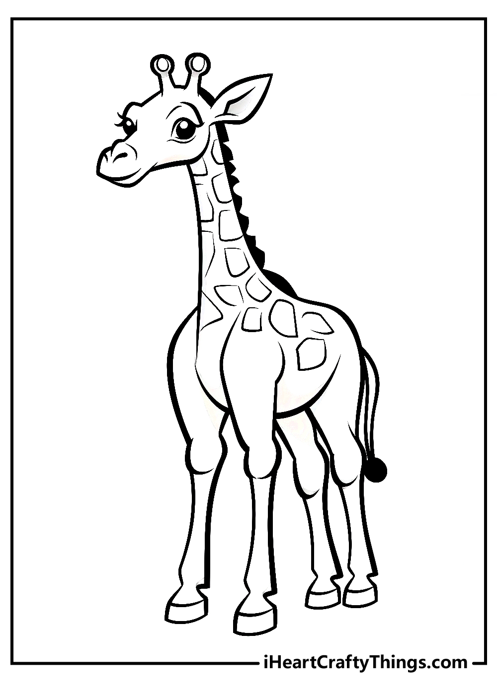 giraffe coloring pdf sheet free download