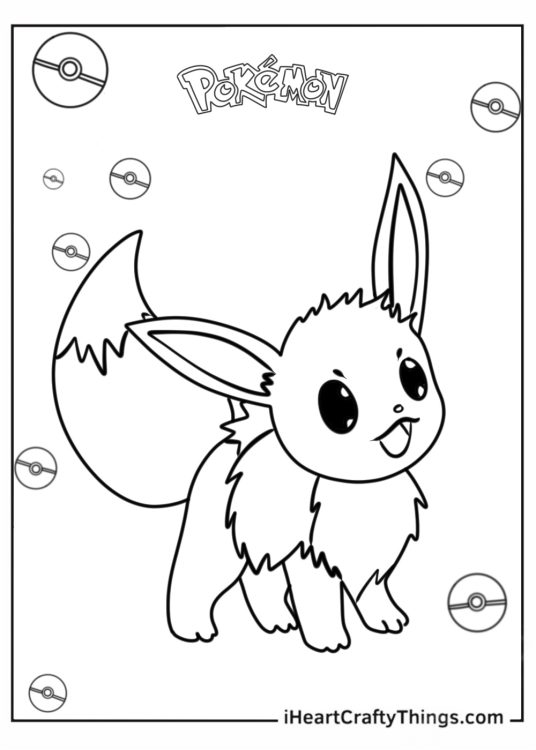 Kawaii Pokemon Coloring Page For Kids