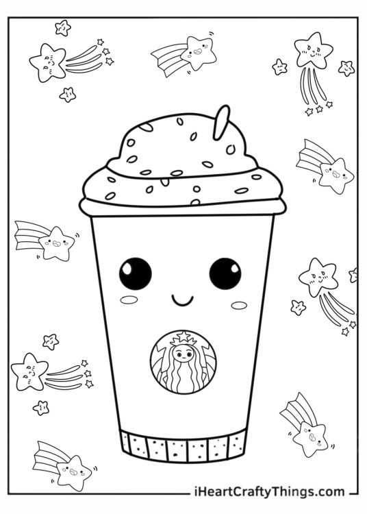 Kawaii Starbucks Drink To Color