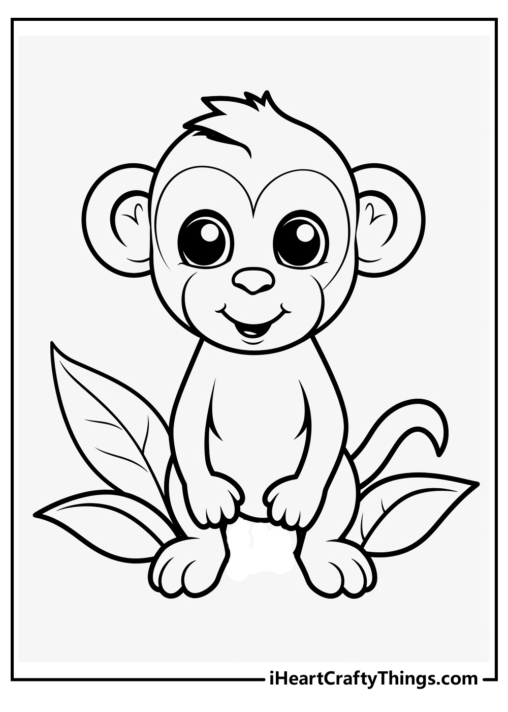 Monkey with Banana Coloring Pages - Get Coloring Pages