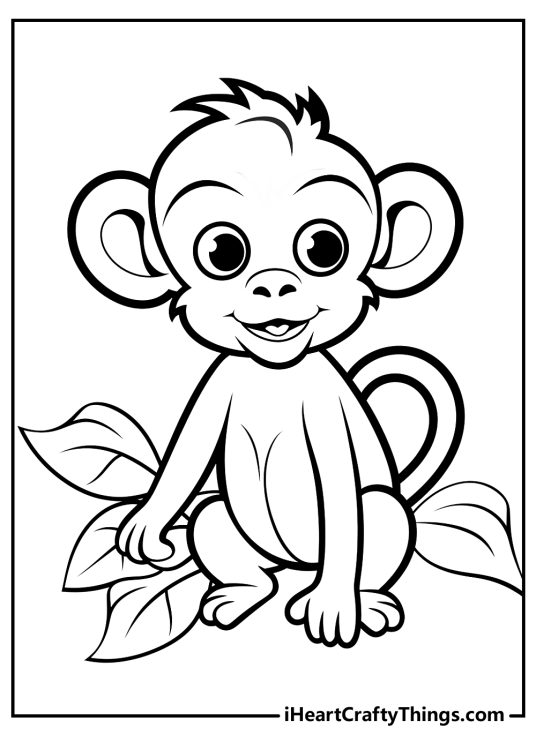 Monkey Coloring Pages (100% Free Printables)