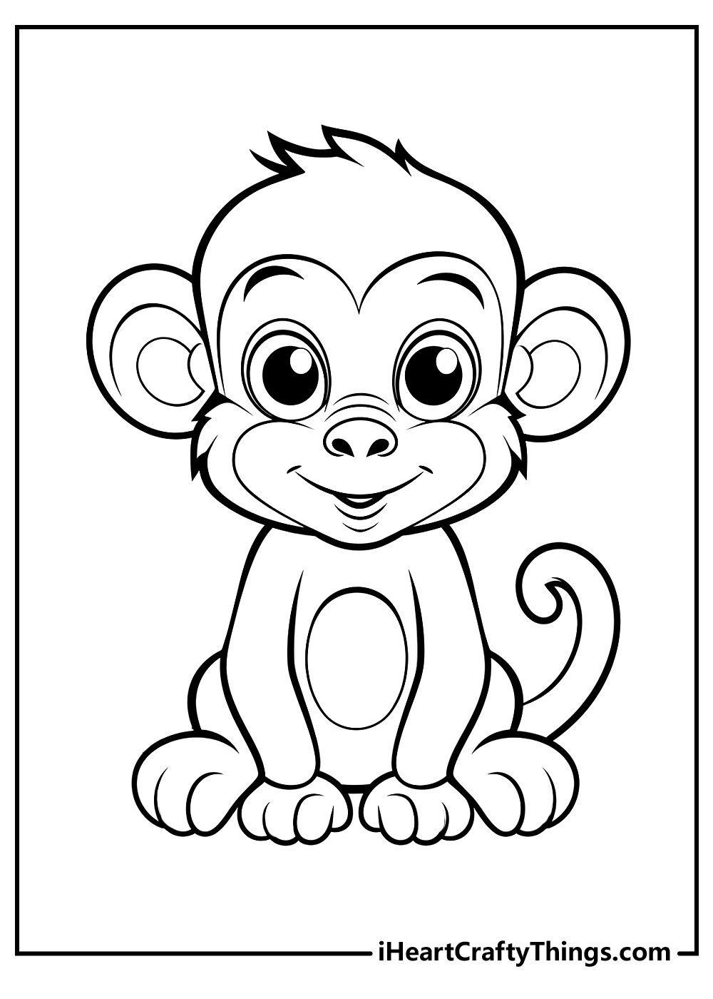 monkey face coloring page