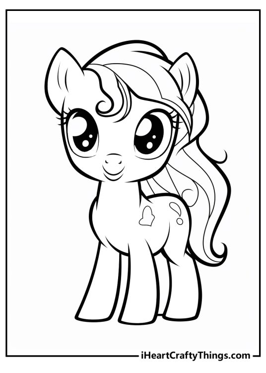 My Little Pony-themed coloring sheet featuring a very shy Pegasus pony Fluttershy