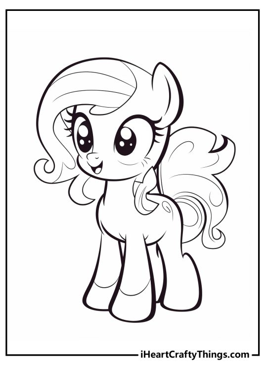 Detailed My Little Pony-themed image featuring character Applejack with big eyes and curly tail
