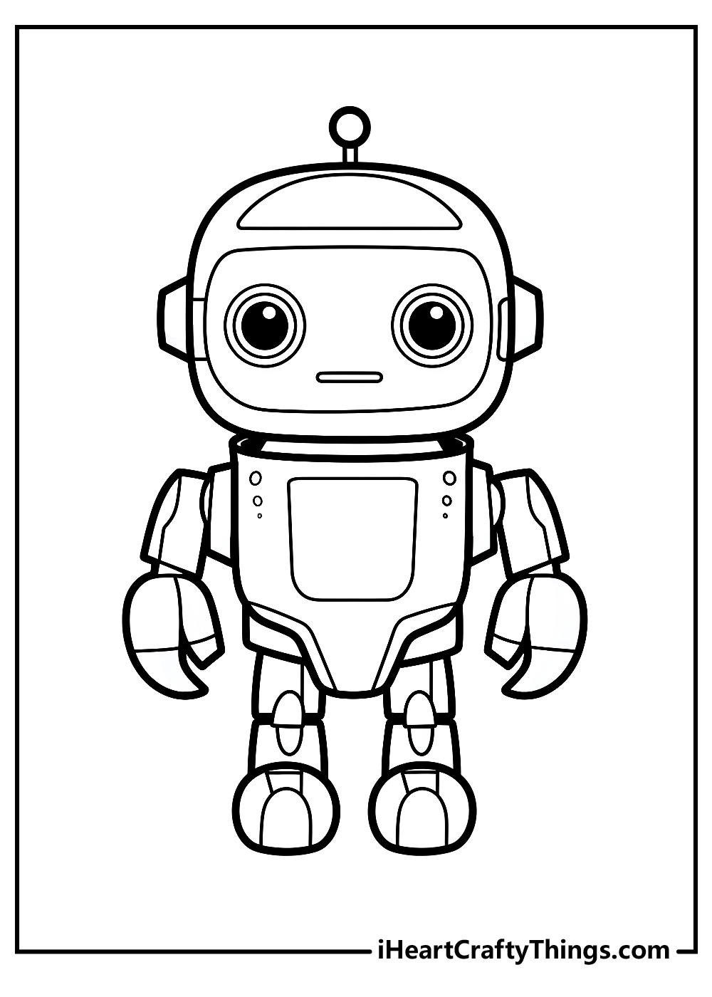 Robot Drawing, Graphic Drawing And Color Illustration. Robot