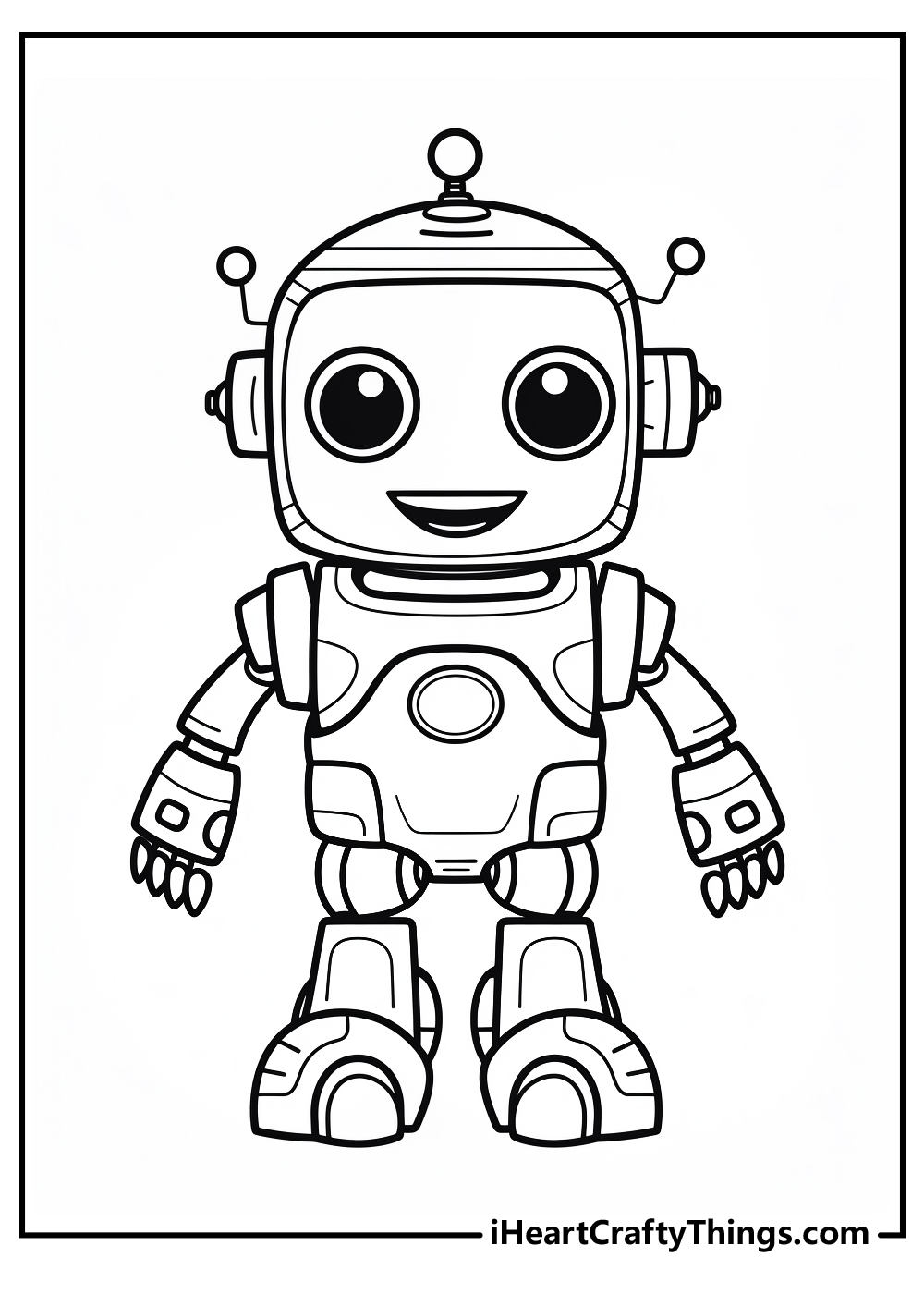 new robot coloring sheet
