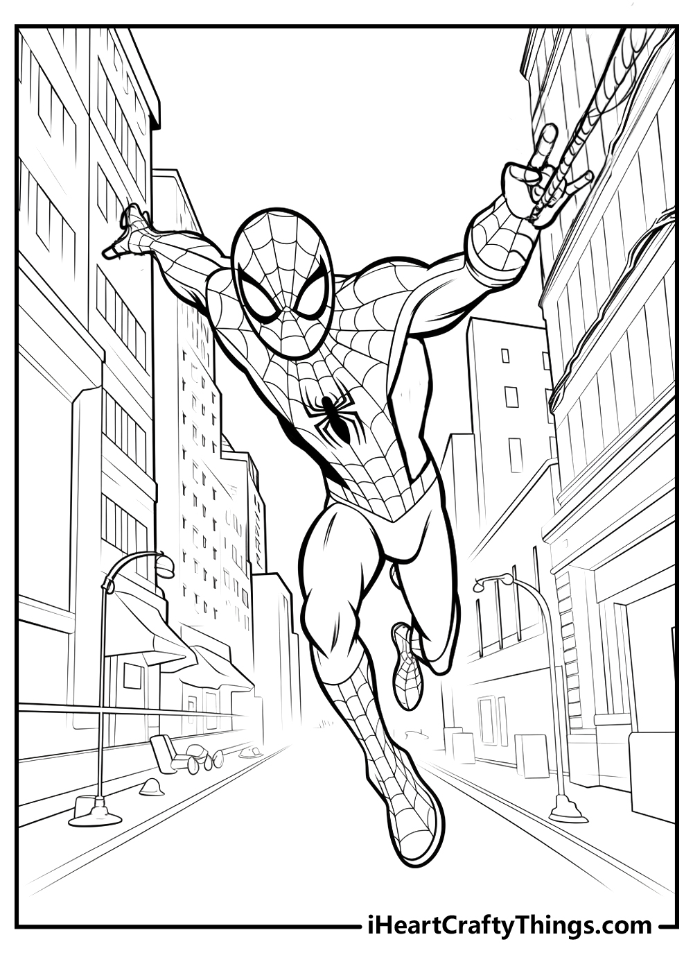 Drawings To Paint & Colour Spiderman - Print Design 030