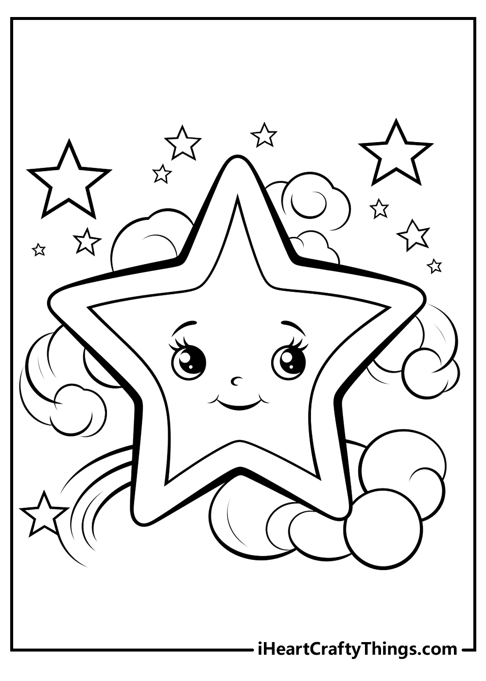 black and white star coloring pages