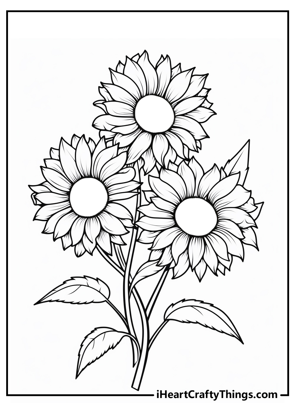 original sunflower coloring printable