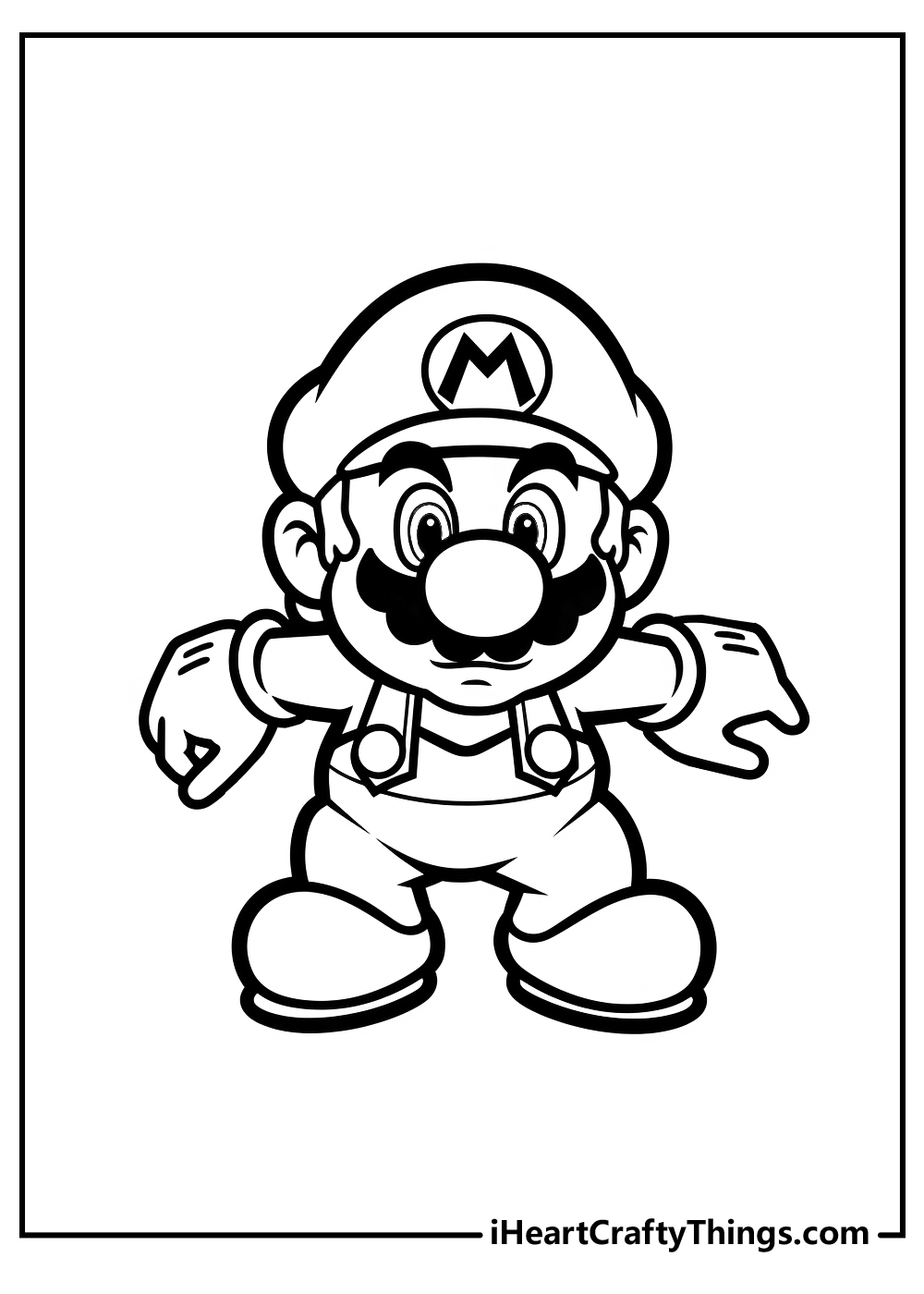 black-and-white super mario coloring pages