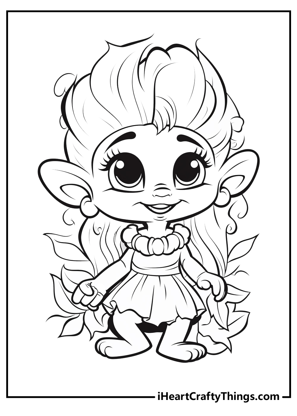 Bridget from Trolls coloring page