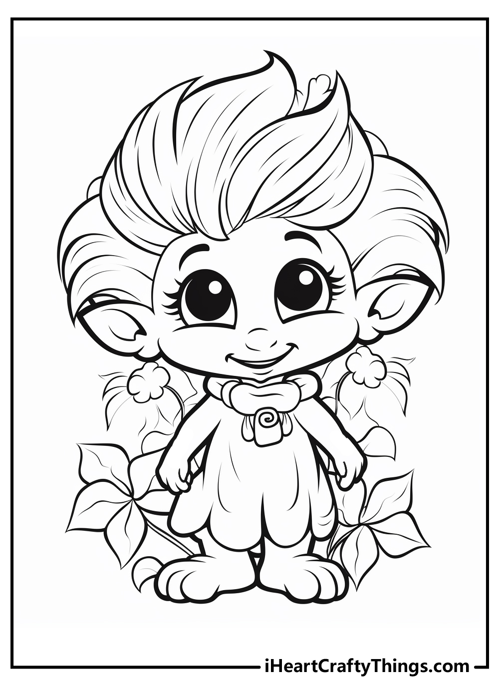 original troll coloring pages