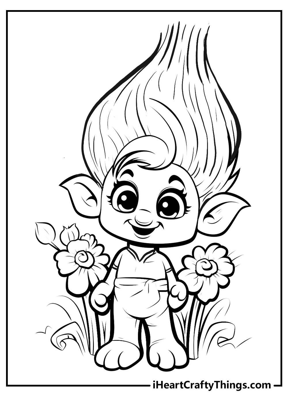 Bridget from Trolls coloring page