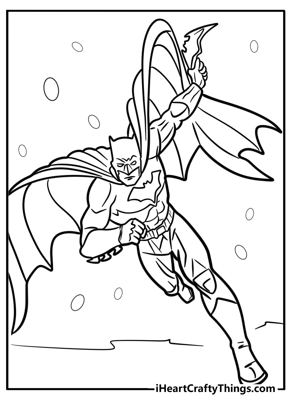 Batman running to save the day coloring sheet for kids