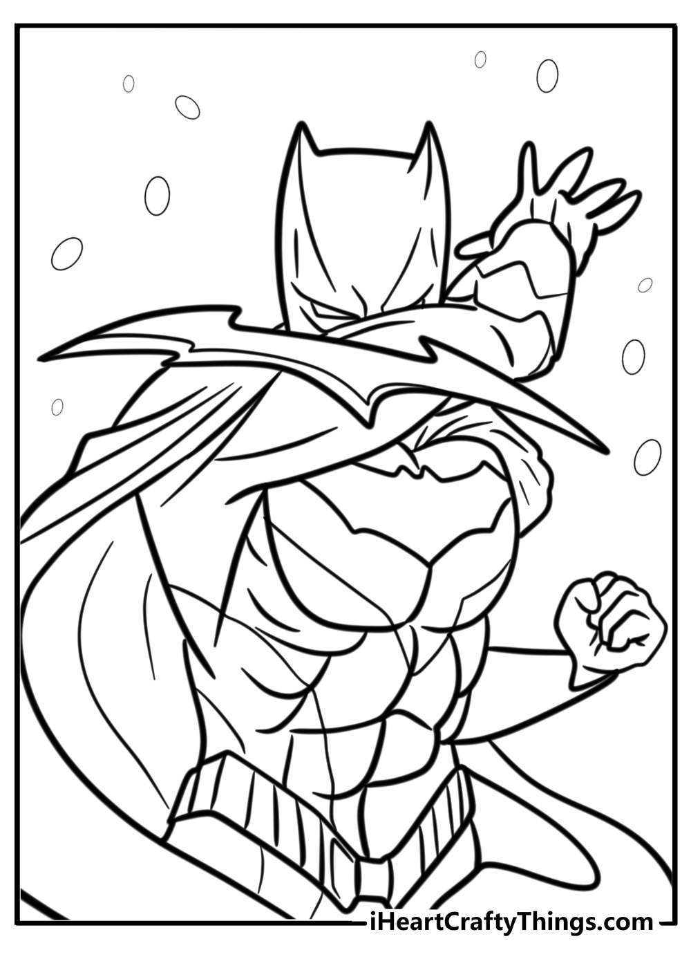 Batman throwing a batarang fun printable coloring sheet