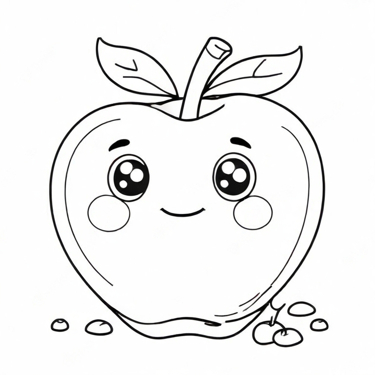 cartoon apple drawing