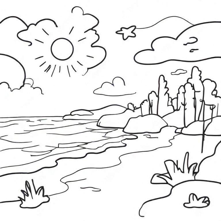Top 129+ sunset easy drawing best