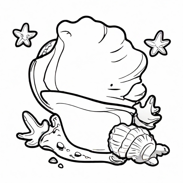 Sea Shell Drawing - HelloArtsy | Shell drawing, Seashell drawing, Drawings
