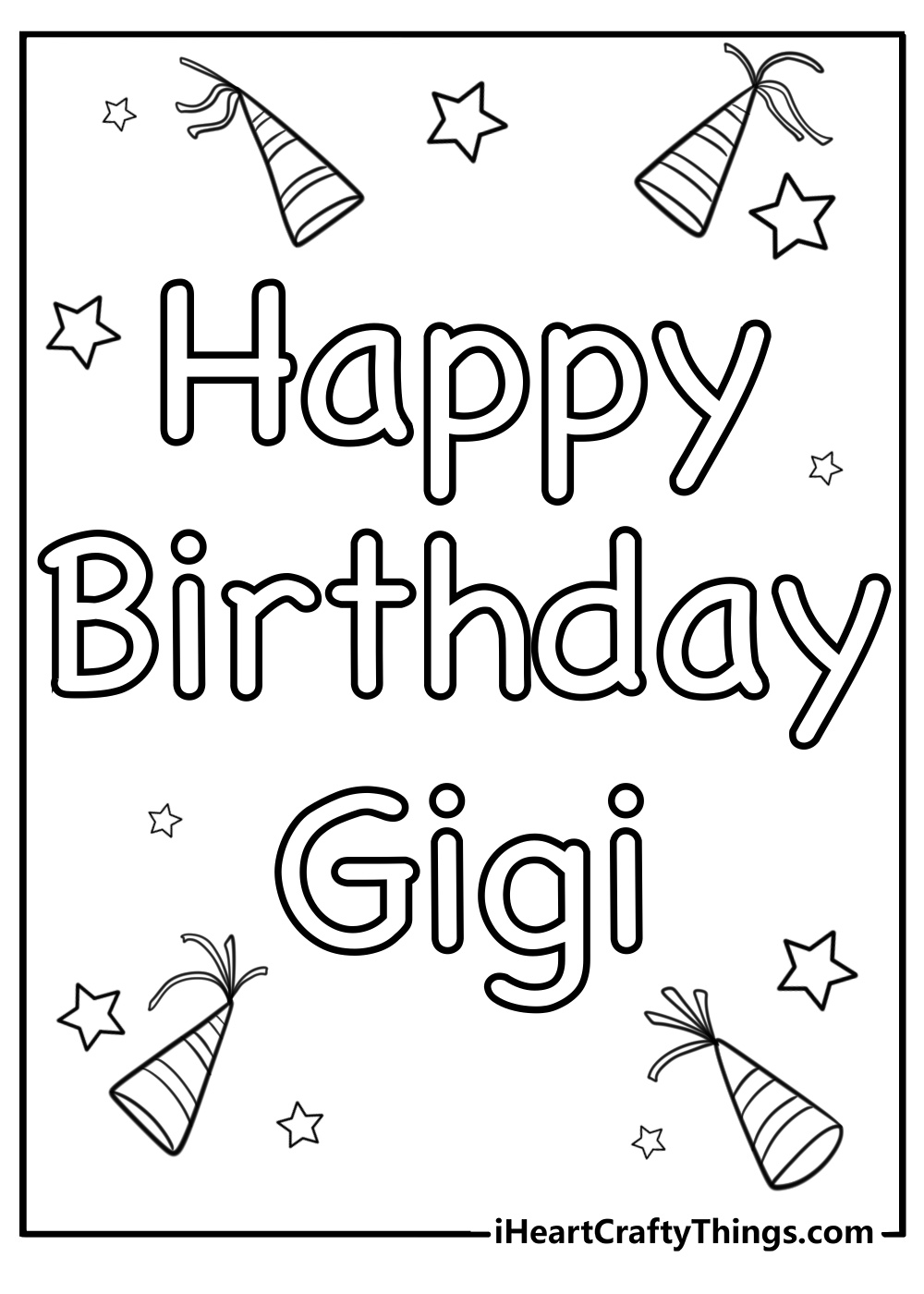 Happy birthday gigi coloring page