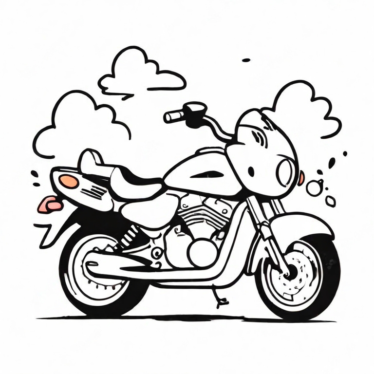 cartoon motorcycle drawing