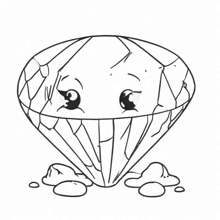 cartoon diamond drawing