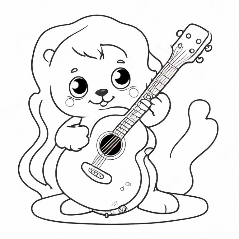 cartoon guitar drawing