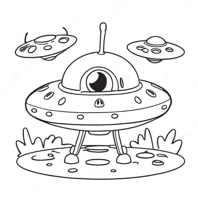 cartoon ufo drawing