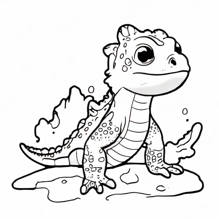 cartoon lizard drawing