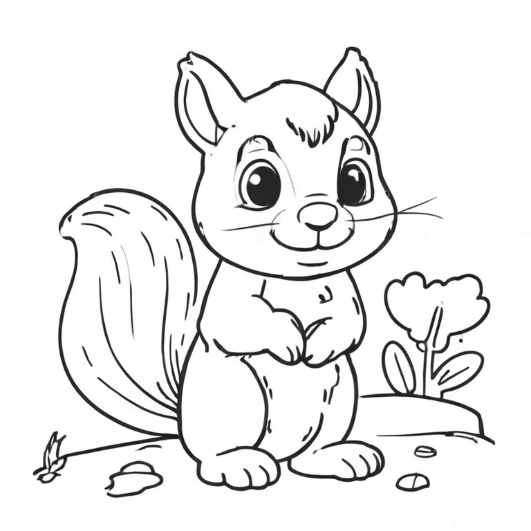 How to draw Squirrel 🐿️ with number 