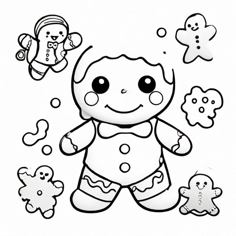gingerbread man drawing for kids