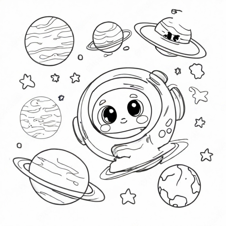 cartoon planets drawing