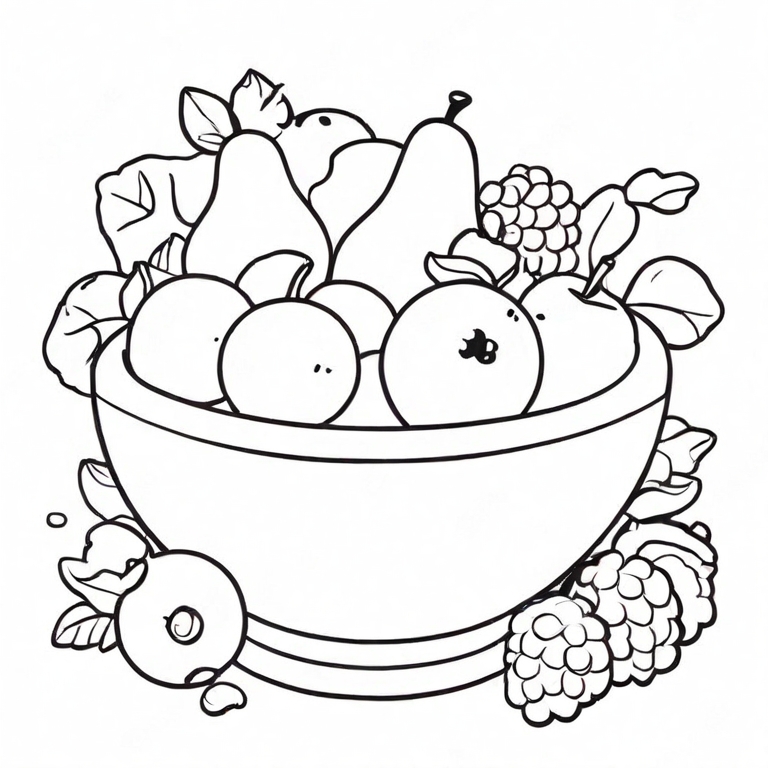 Transparent Apple Clipart Black And White - Simple Drawings Of Fruit  Basket, HD Png Download , Transparent Png Image - PNGitem