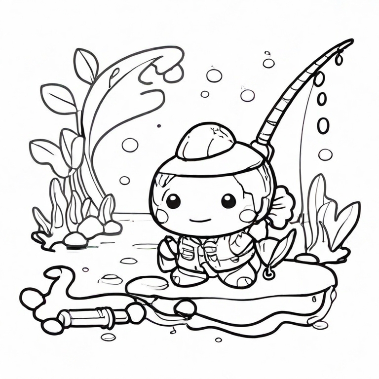 cartoon fishing pole drawing