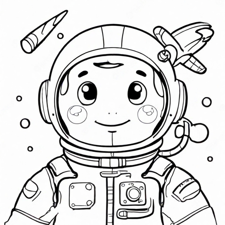 astronaut drawing for kids