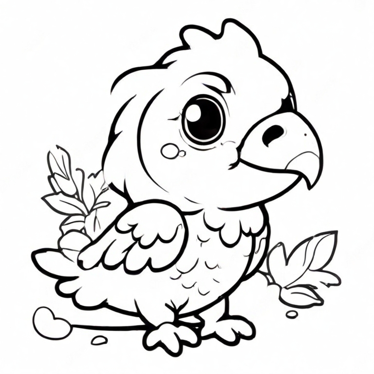cartoon parrot drawing