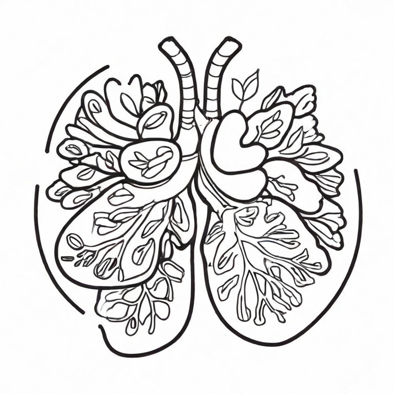 Sketch human lungs anatomical organ Royalty Free Vector