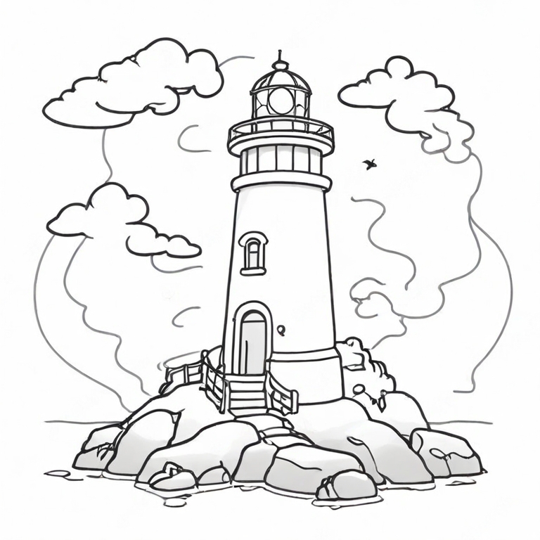 Lighthouse Digital Color Drawing by Barbara A Griffin - Pixels