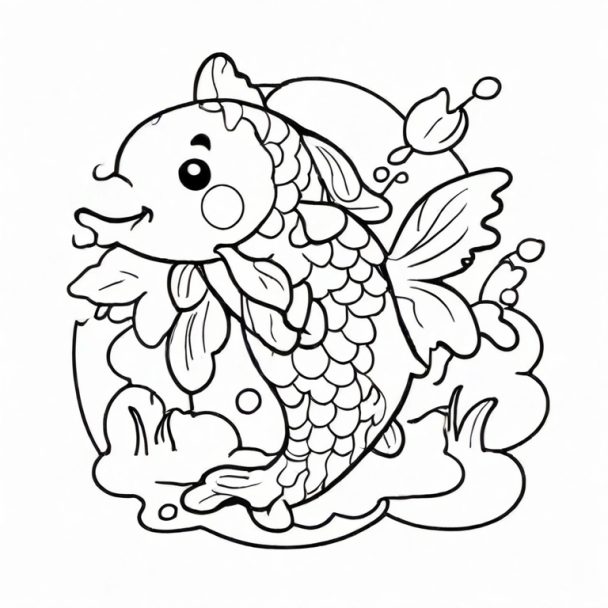 Koi Fish Drawing - How To Draw A Koi Fish Step By Step