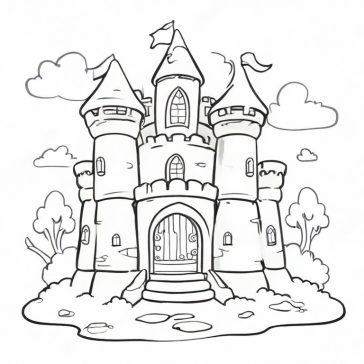 Cartoon Castle Drawing - How To Draw A Cartoon Castle Step By Step