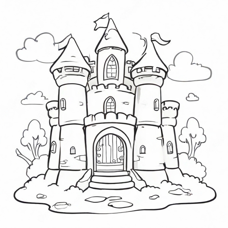 cartoon castle drawing