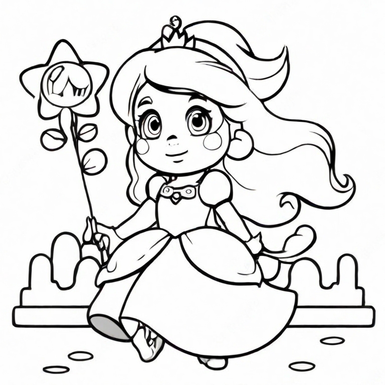 cartoon princess peach drawing