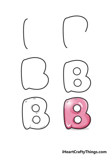 Bubble Letter B - Draw Your Own Bubble B In 6 Easy Steps