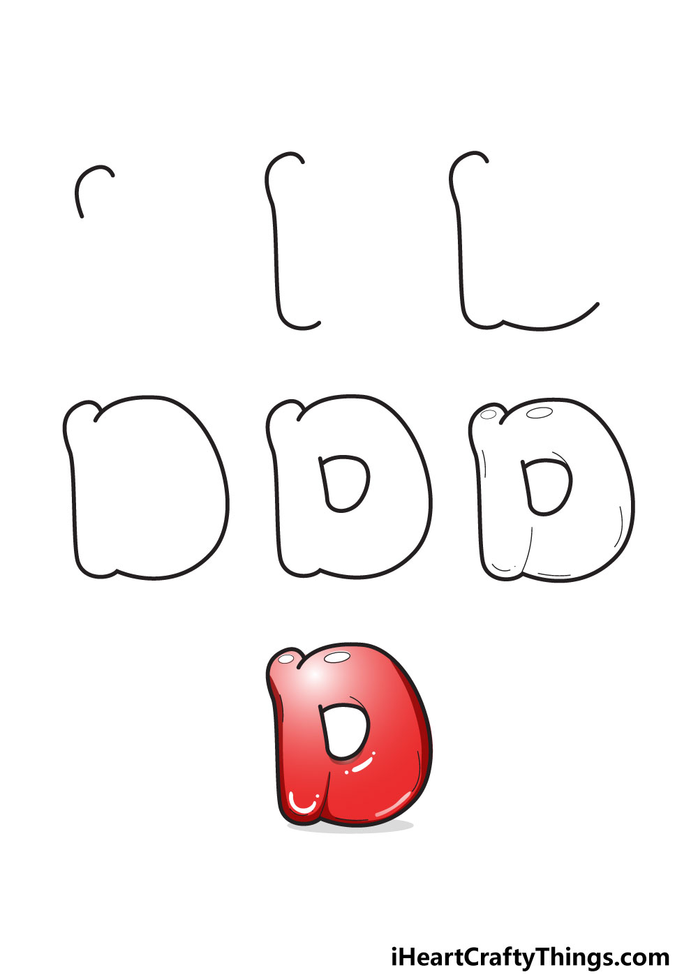 lowercase d in bubble letters