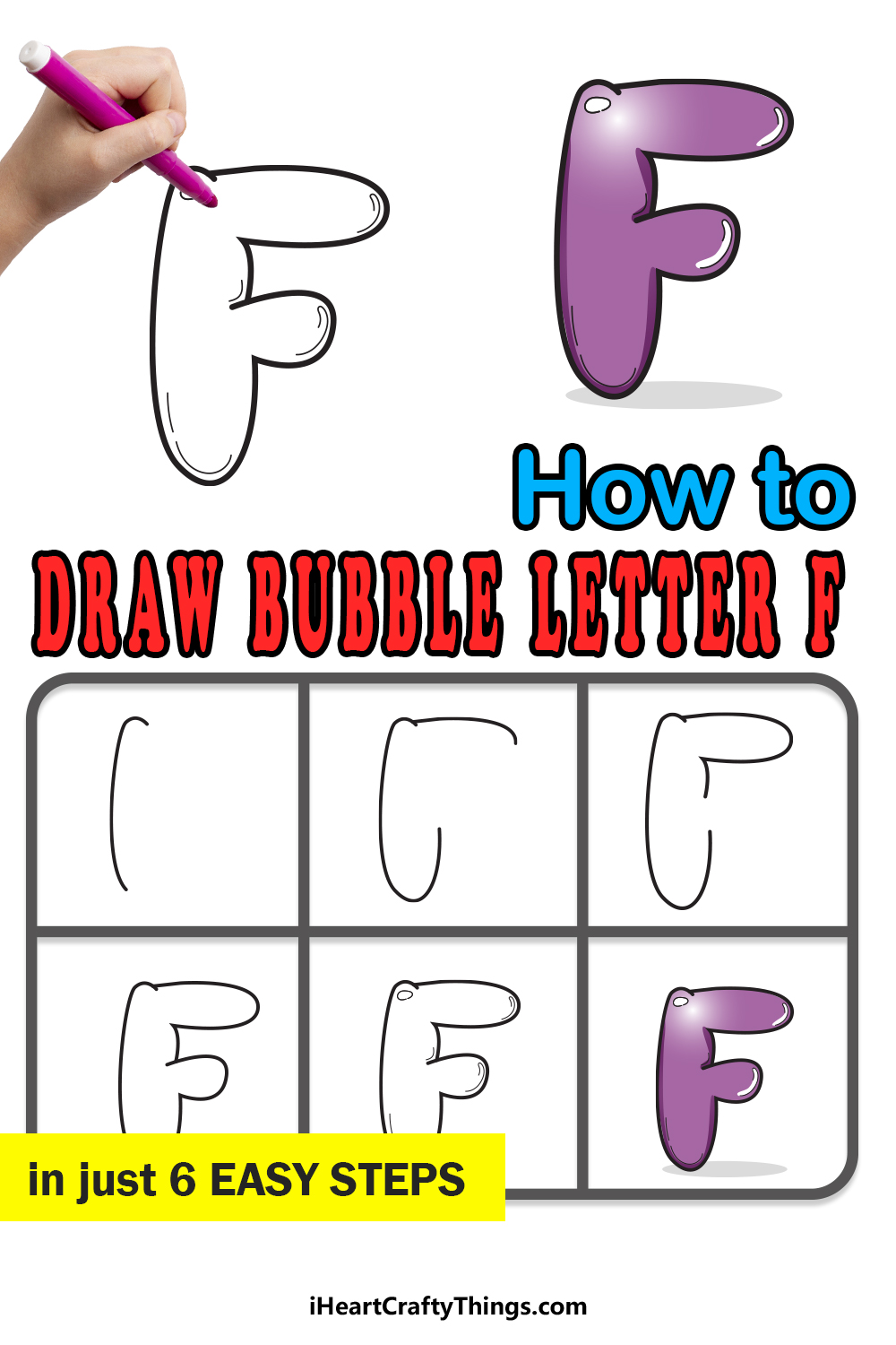 How To Draw Your Own Bubble F step by step