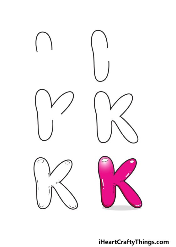 Bubble Letter K Draw Your Own Bubble K In 6 Easy Steps