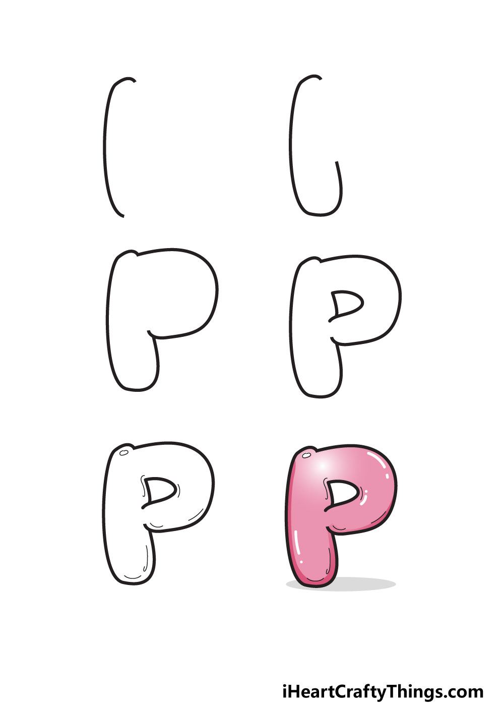 The Letter P In Bubble Letters