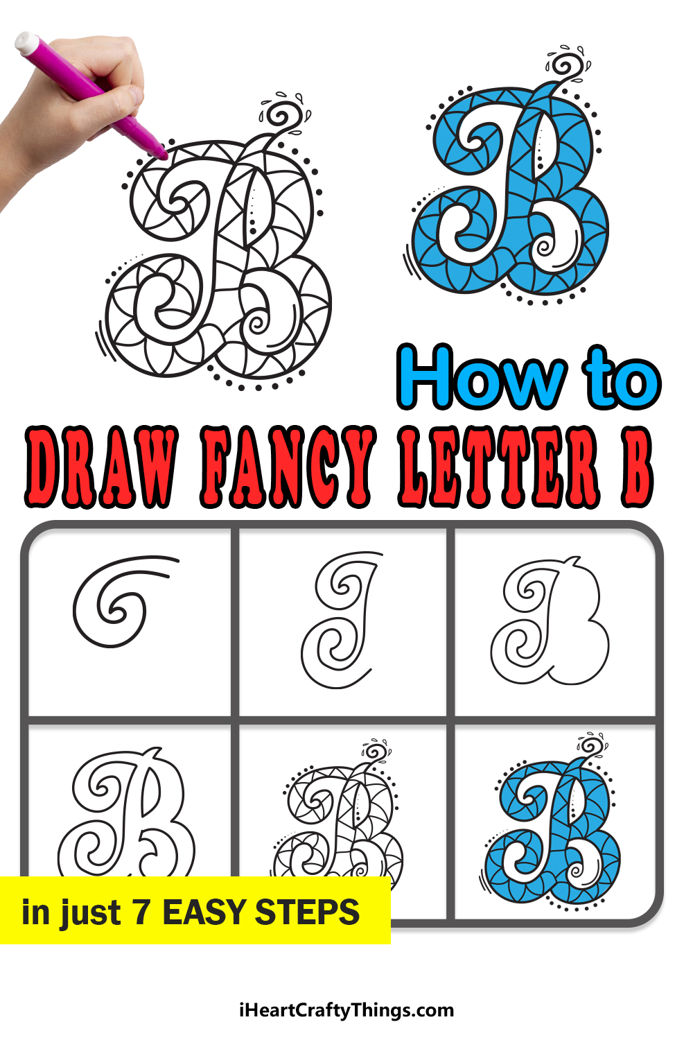 How To Draw Your Own Fancy B step by step guide